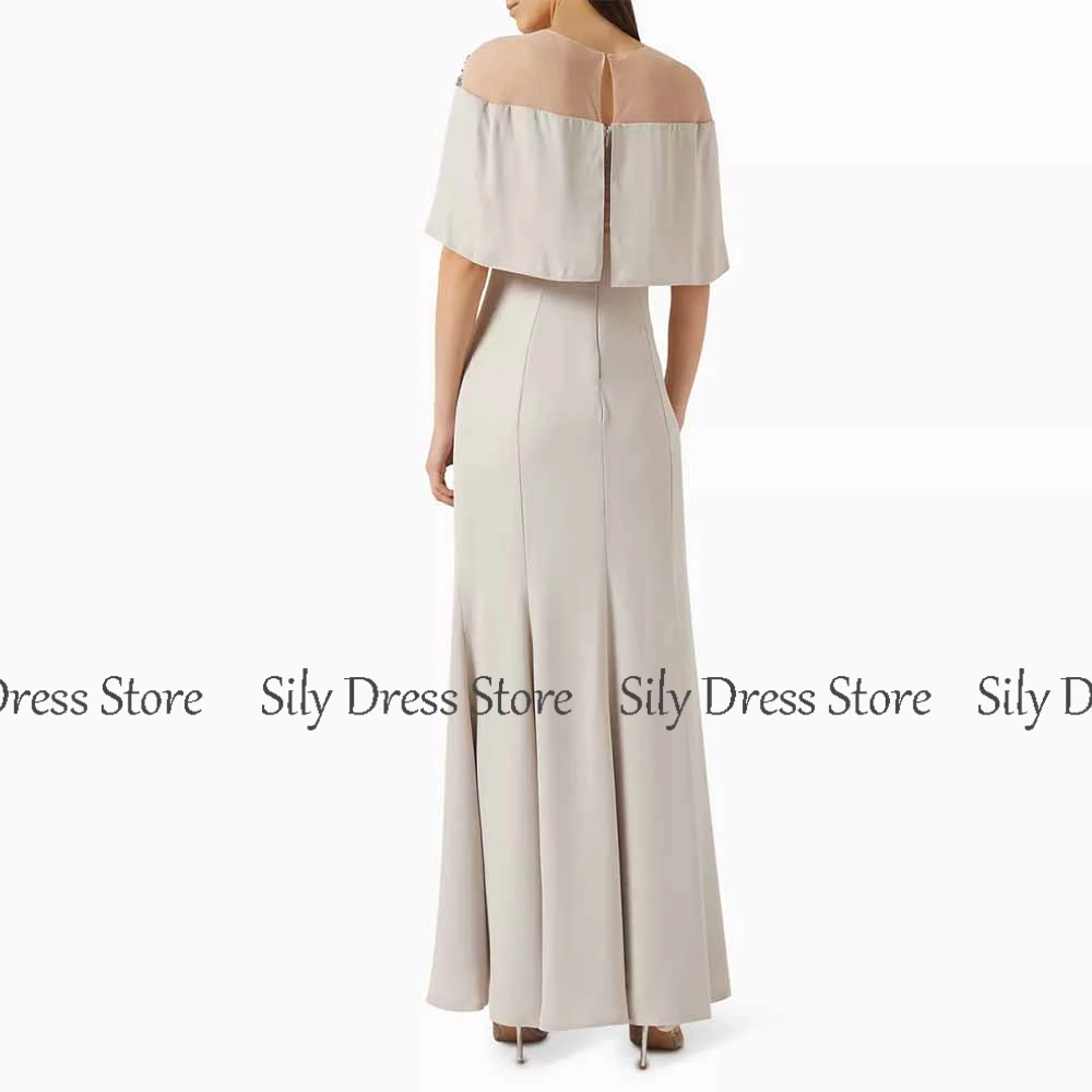 فساتين سهرة فاخرة 2025 جيرسي غمد/عمود فستان المشاهير رقبة دائرية أحجار الراين/كريستال كم كاب Ruched فساتين لحضور الحفلات الموسيقية ميدي #2