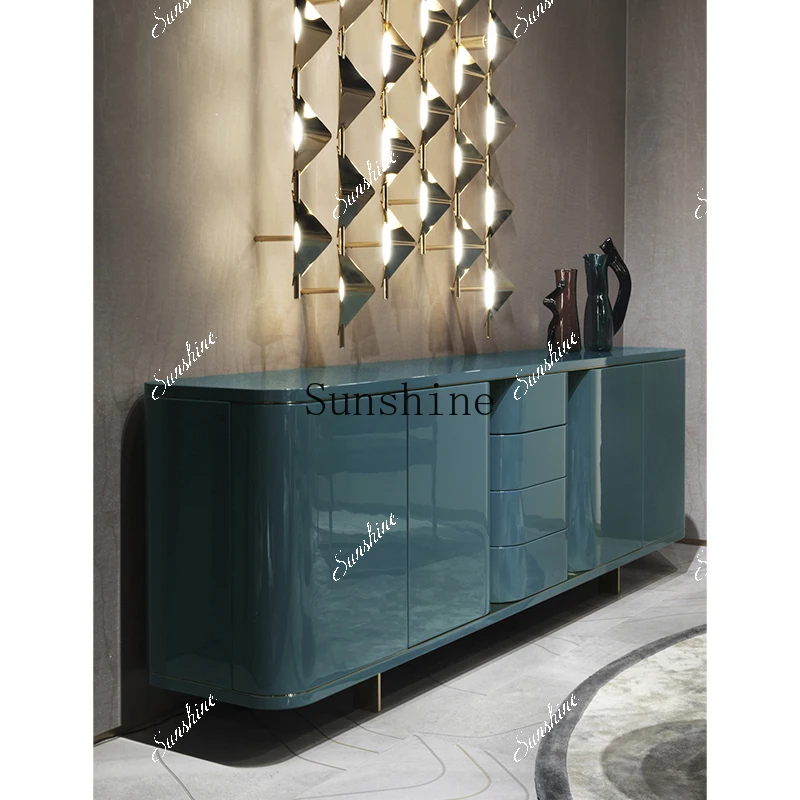 

Italian light luxury dining side/floor-to-wall entrance/high-end stainless steel household locker FT