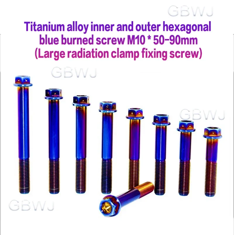 

Titanium Alloy Screw Blueing Hexagons Flange Head Motorcycle Brake Caliper Fixing Screw Burned Blue Motor Engine Shell Bolt