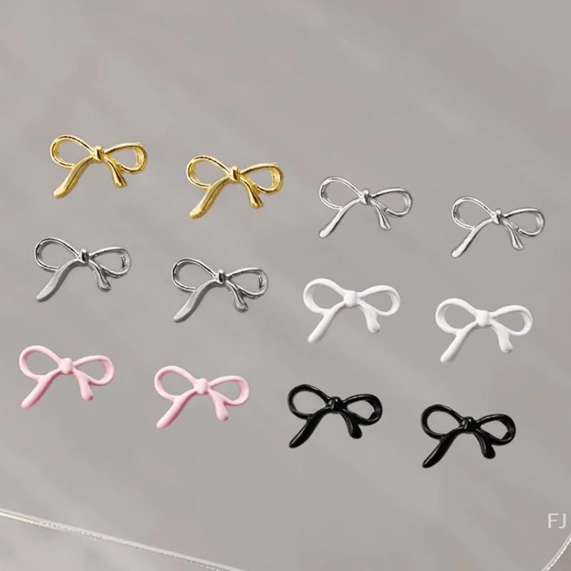 [YU] Nail Art Charms Legering Vlinderdas Goud Zilver Nail Art Accessoires Strik Nagelsteentjes Decoratie DIY Manicure Salon Gift