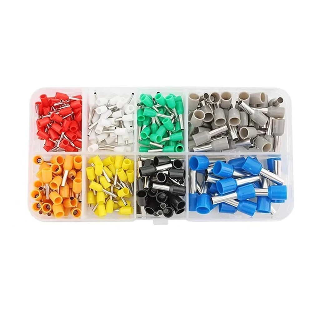 300-teiliges Sortiment Aderendhülsen-Draht-Kupfer-Crimpverbinder, Kabelklemmen-Set, Nylon-isolierte Kabel-Pin-Endklemme AWG 22-10 Kit