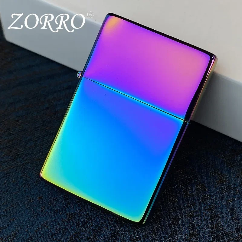 New Original ZORRO Kerosene Lighter Retro Creative Pure Copper Shell Windproof Brass Cigarette Gasoline Engine Smoking Gift Box