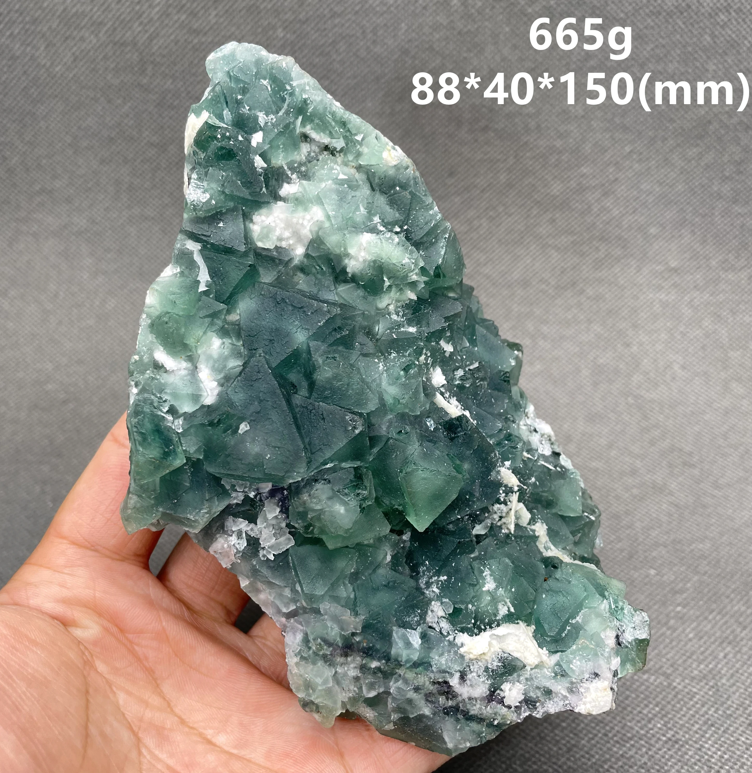 

NEW! 665g Natural rare Zhejiang octahedral fluorite mineral specimen Stones and crystals Healing crystal