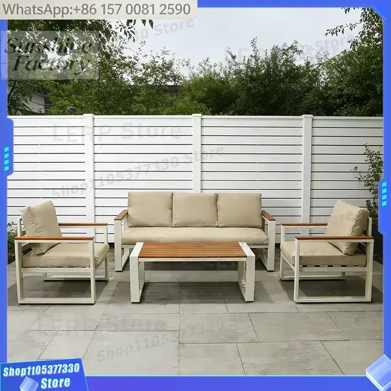 Waterproof Durable Aluminum Outdoor Sofa for Sun Room or Courtyard Balcony Garden Table Furniture for Patio Use