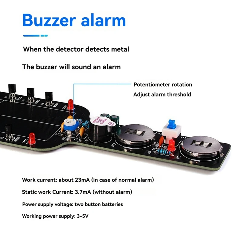 24-Hour Delivery DIY Metal Detector Electronic DIY Kit Simple Metal Locator Loose Parts Set Circuit Board Making Soldering Pract