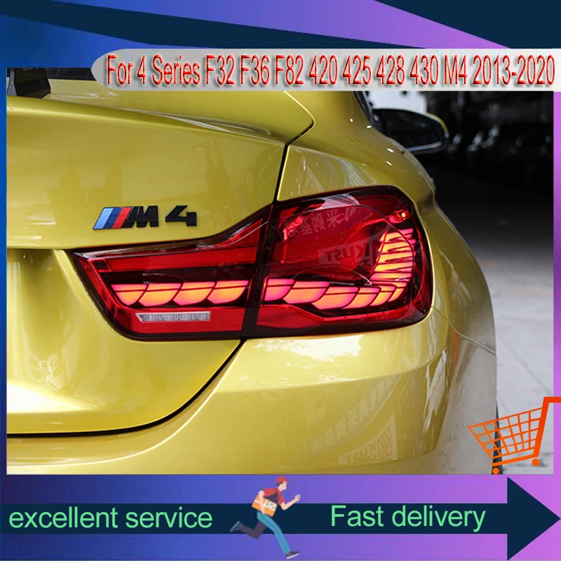 Car Taillight For BMW 4 Series F32 F36 F82 420 425 428 430 M4 2013-2020 Refit Dragon Scale Dynamic Turn Signal Light Assembly