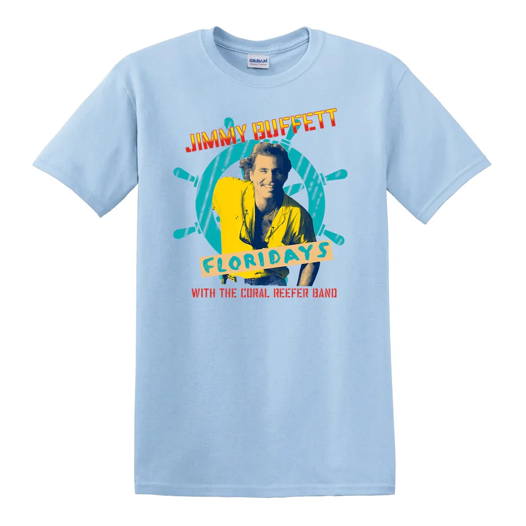 Vtg Jimmy Buffett 1986 Floridays Tour Cotton Light Blue Unisex Shirt MM816