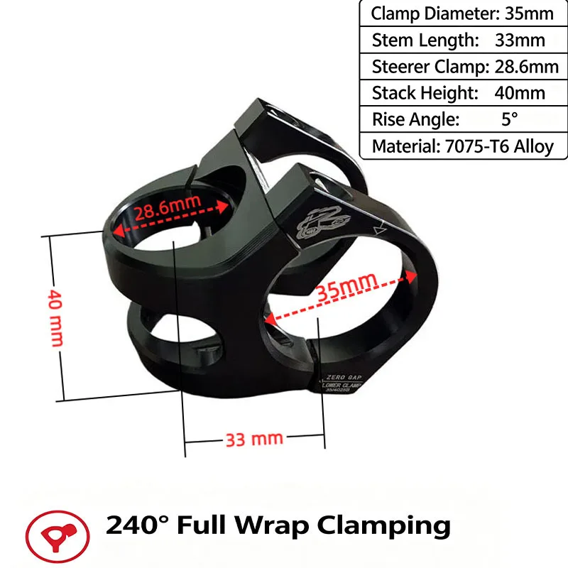 AliExpress NONE Renthal Apex V2 mountain bike stem, 35mm bar clamp, CNC-machined aluminum, zero-gap handlebar stem for all XC, Trail and Enduro