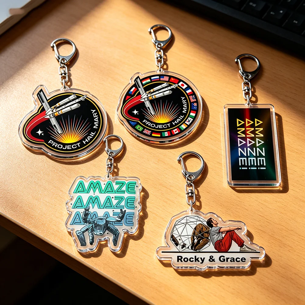 Project Hail Mary Mission Crest Keychains for Accessories Bag Charm Amaze Amaze Keyrings Jewelry Fans Gifts