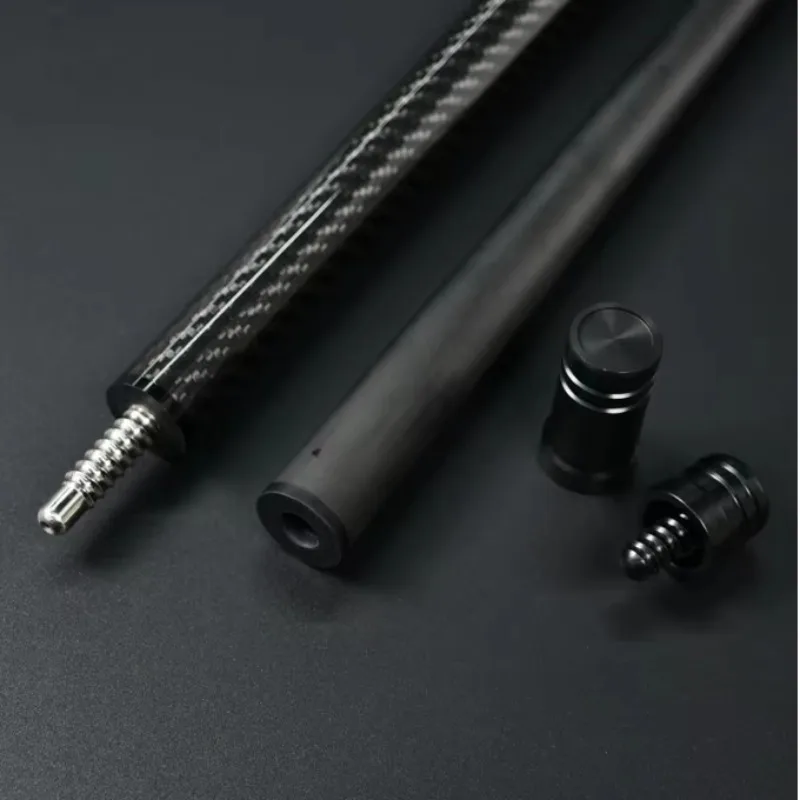 Professional 2-piece 3K carbon fiber cue, low deflection, sturdy and durable.