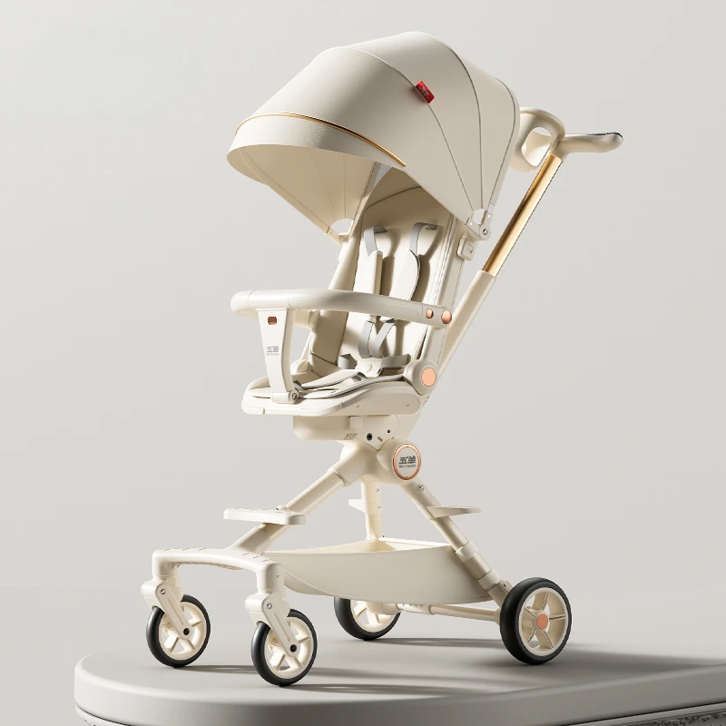 High-view Lightweight Baby Strollers Seat Can Be Rotated,Backrest Can Be Adjusted,Push Rod Can Be Adjusted Travel Strollers