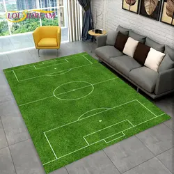 Tapis de zone de dessin animé de terrain de football 3D, lea, salon, chambre à coucher, canapé, salle de jeux, décor de portes, polymère de sol non ald pour enfant