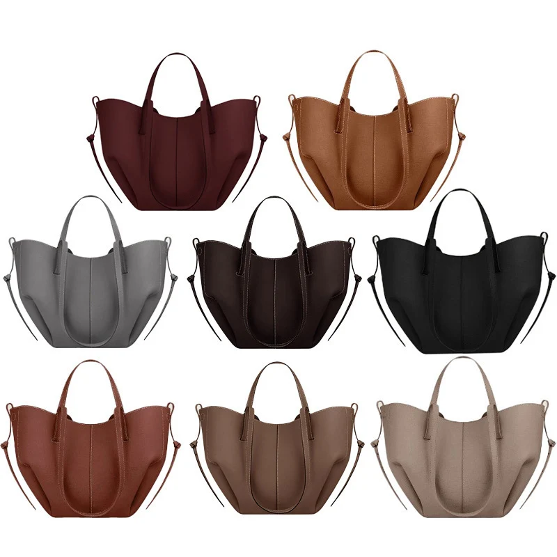 

Handbag Large Capacity Classic Style Elegant Retro Shoulder Bag Shape Armrest Bottom Bucket Multi functional Trendy Bag