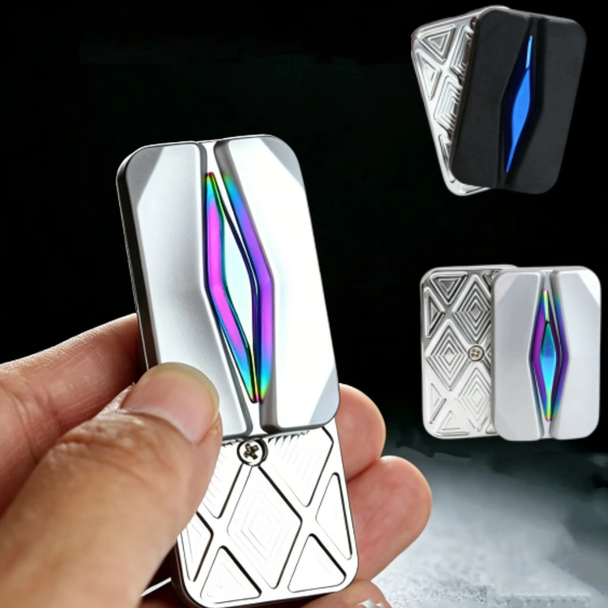 Metal Magnetic Push Slider EDC Fidget Toy Flame Pop Coin Stress Relief Hand Spinner Autism Anxiety Decompression Toy Gift