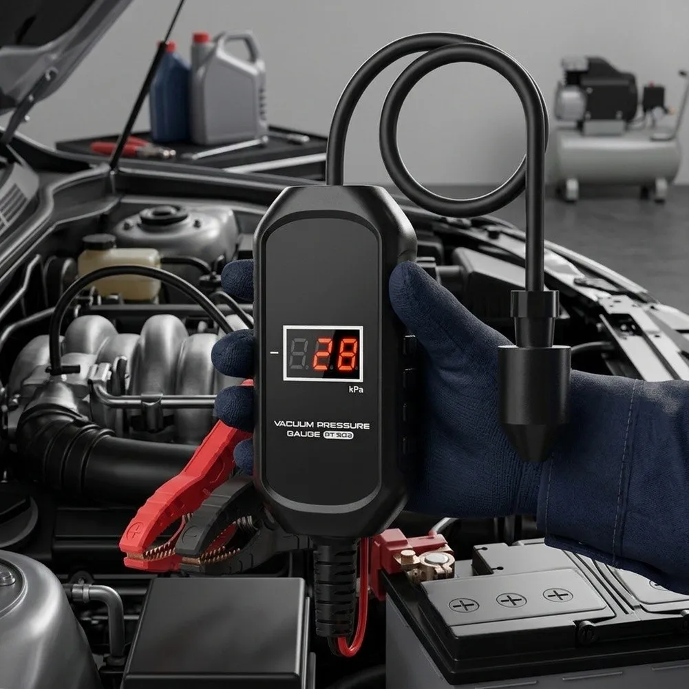 PT502 Negative Pressure Detection Gauge for Automotive Maintenance with Temperature Compensation and Reverse Polarity Protection
