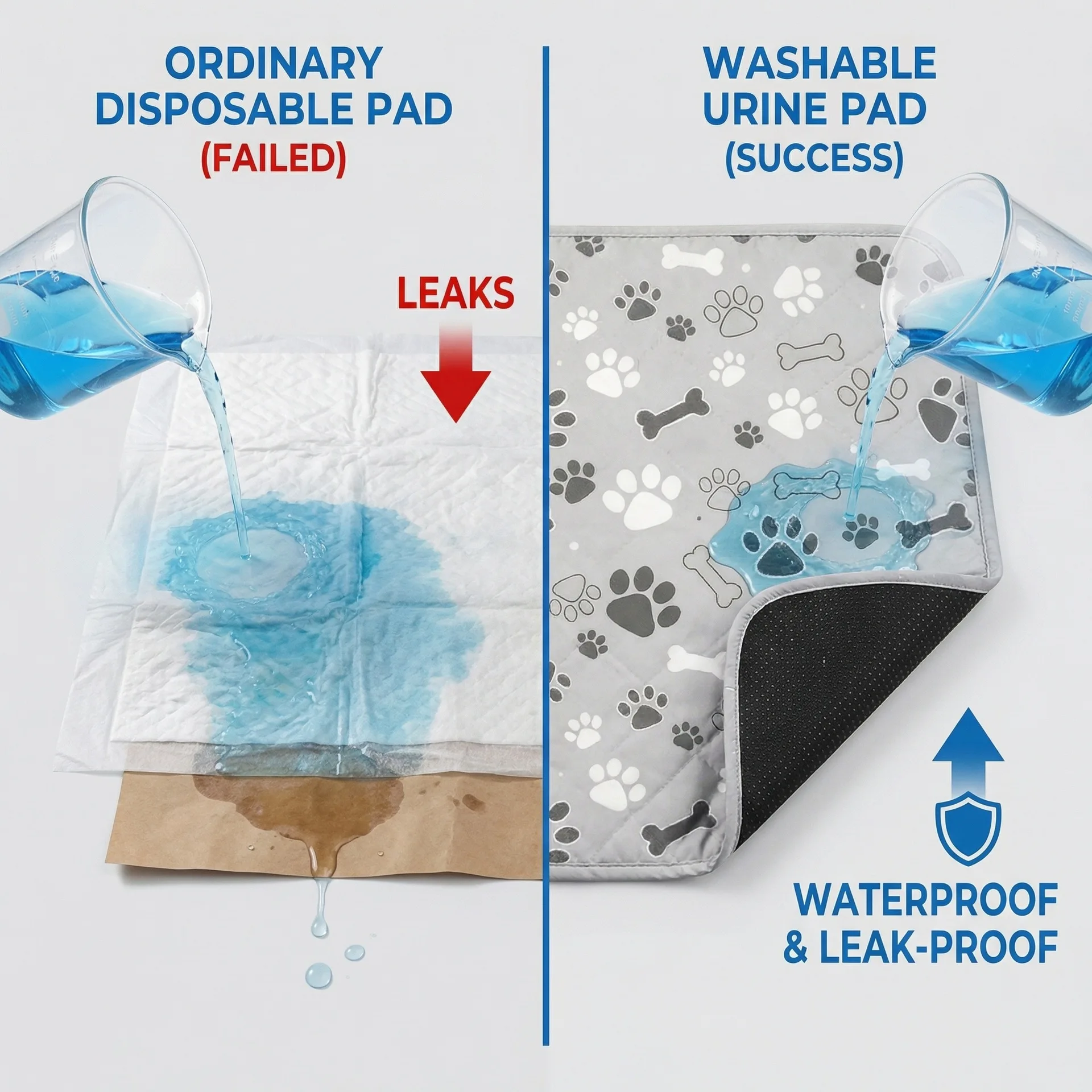 Washable Repeat Dog pee pad Pet Anti-slip mat Puppy Training Pads Highly absorbent Leak-proof Pet mat Four layers Suck Travel view 6