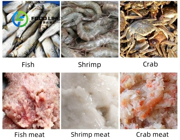 Hot Selling Small Fish Meat & Bone Separating Machine Crab Meat Extractor Shrimp Peeler Deveiner Shell Processing Machine