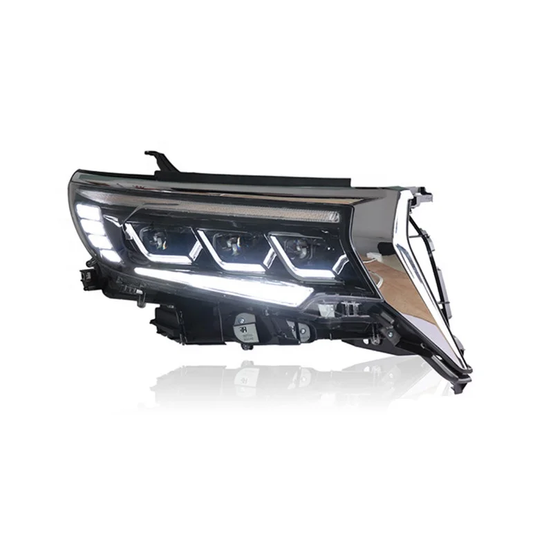 KLT Autozubehör Auto-LED-Scheinwerfer 3 Angel Eyes LED-Linse für PRADO FJ150 2018 mit LED-Tagfahrscheinwerfer