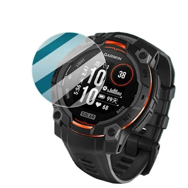 9H Tempered Glass Shield For Garmin Instinct 2 2X 3 3E Crossover 40 45 50 Mm, Anti-Fingerprint Design