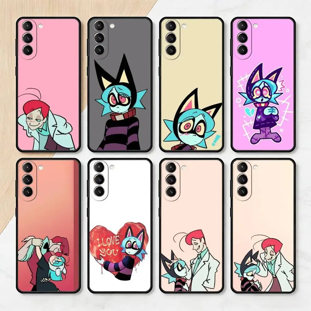 

P-Psychocuties Anime Phone Case For Samsung S25,24,23,22,30,21,10,9,Ultra,Plus,Lite,FE,4,5 G Soft Black Case