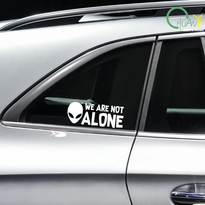 Alien Car Stickers We Are Not Alone for Auto Rear Window Bumper Scooter Body Helmet Vinyl Decals Car Accessories Decoration