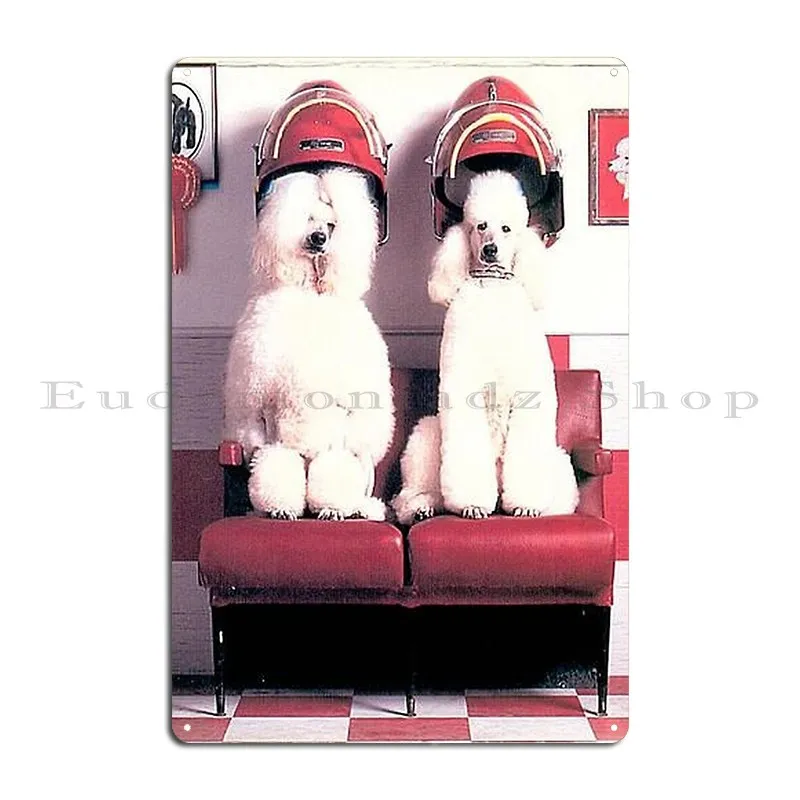 Vintage Dog Cute Photo Dogs Retro Pet Barber Retro Grooming Poodle Metal Signs Printing Decoration Cinema Create Tin Sign Poster