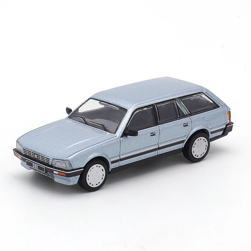 DCT 1:64 Peugeot 505SW(1986) Ice Blue 64 Alloy Simulation Car Model Static Decoration