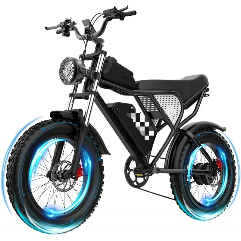 Bike for Adults, 1000/2000W, 25/30/37MPH,48V-52V, 20AH,40AH Battery, Max 50-180 Miles Electric Motorcycle, 20