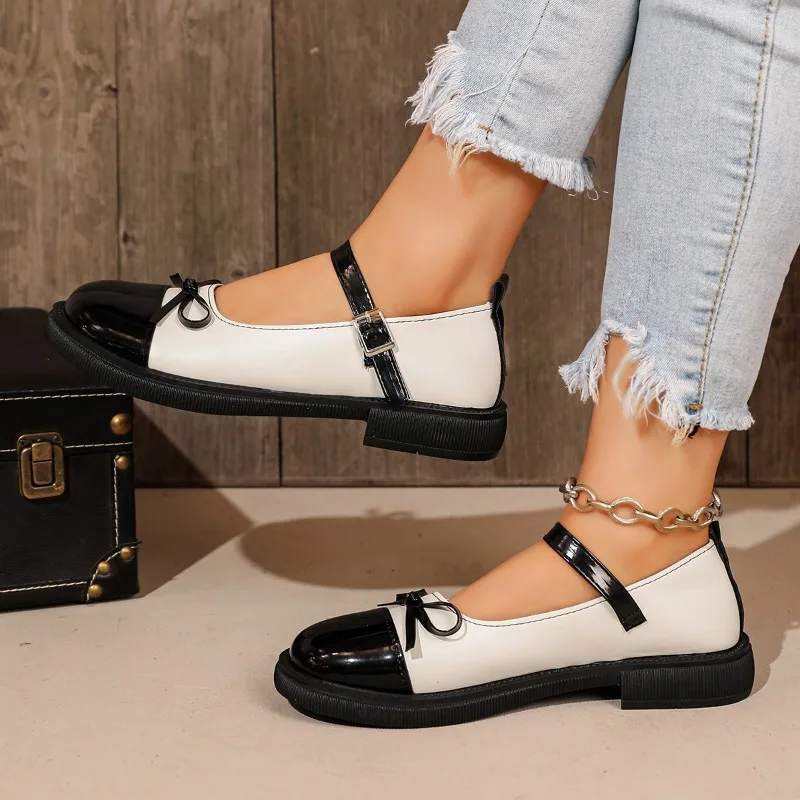 Women Bow Buckle Block Heel Platform Mary Jane Shoes，JK Lolita Height Increasing Student Dress Heels，Fashion Women's Pumps