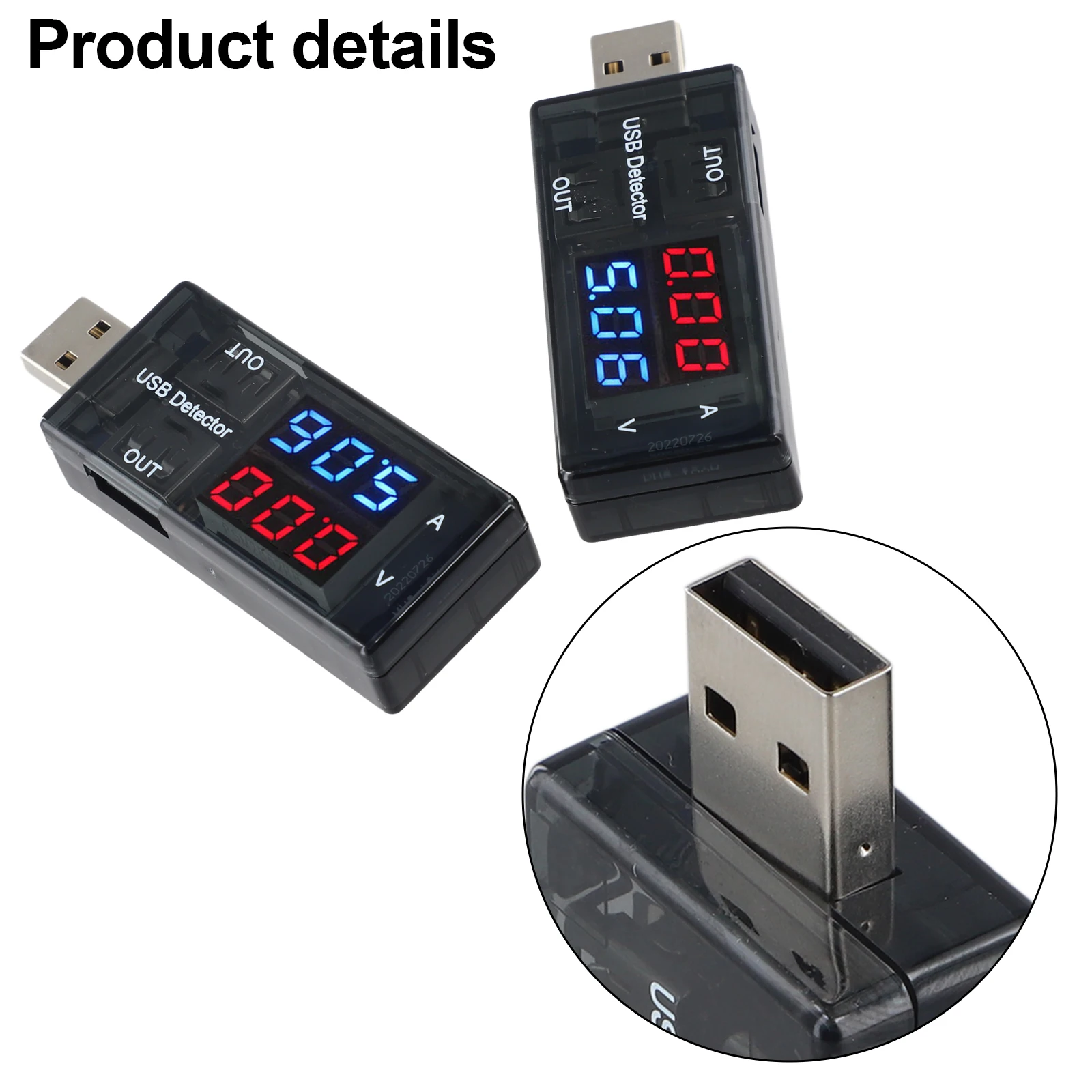 60mm * 28mm * 15mm Digital Current Voltage Meter User-friendly Operation Wide Voltage Compatibility Device Charging Analysis