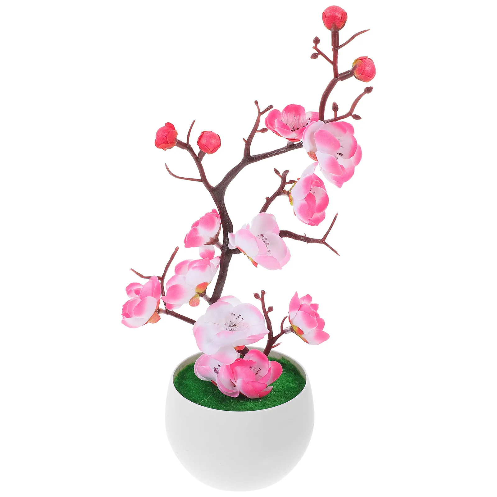 

Artificial Plum Blossom Faux Potted Flower Lifelike Simulation Flower Decor for Office Home Table Decoration Fake Flowers