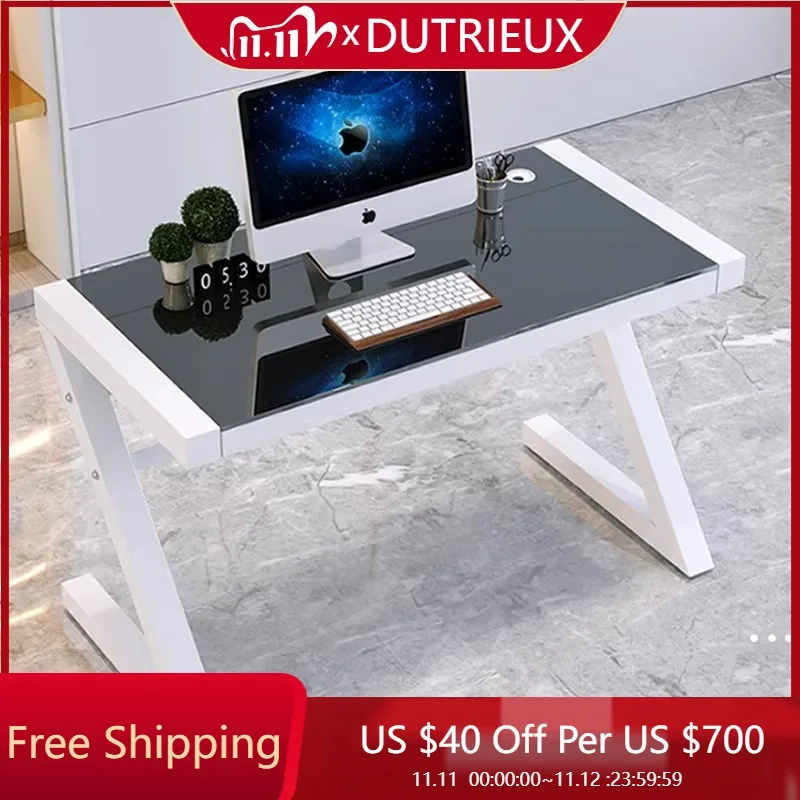 

Minimalist White Computer Desks Living Room Students Light Luxury Console Computer Desks Monitor Standing Tavolo Salon Furniture