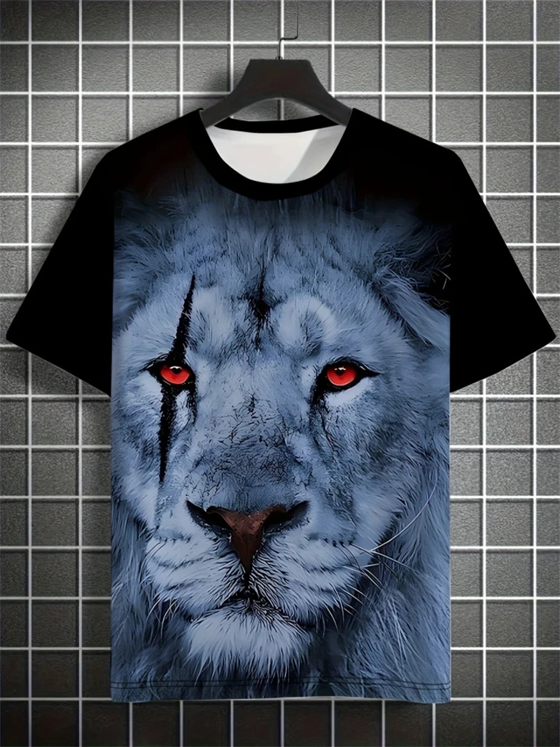 

Trendy Tiger Lion Graphic T Shirts For Men Fashion Summer Streetwear 3D Printed Hip Hop Tees Cool Oversized Harajuku T-shirts