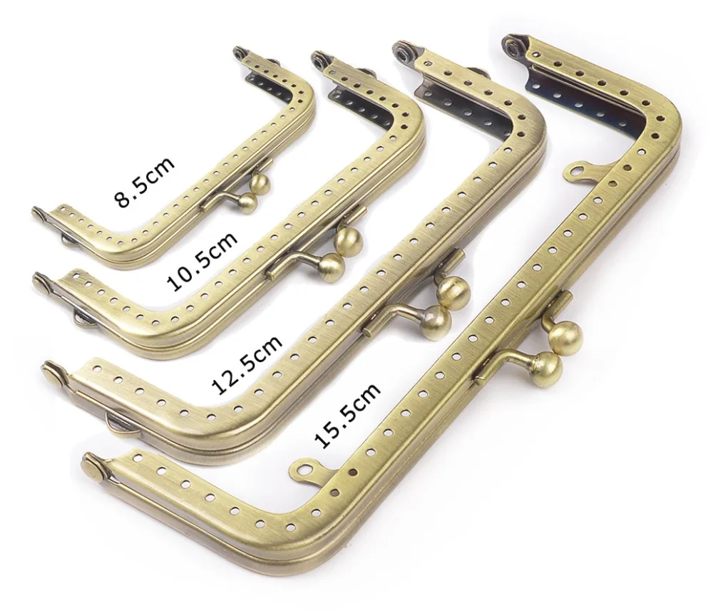 8.5-18cm Metal Purse Frame Square Handle for Clutch Bag Handbag Accessories Making Kiss Clasp Lock Antique Bronze HardwareDIY