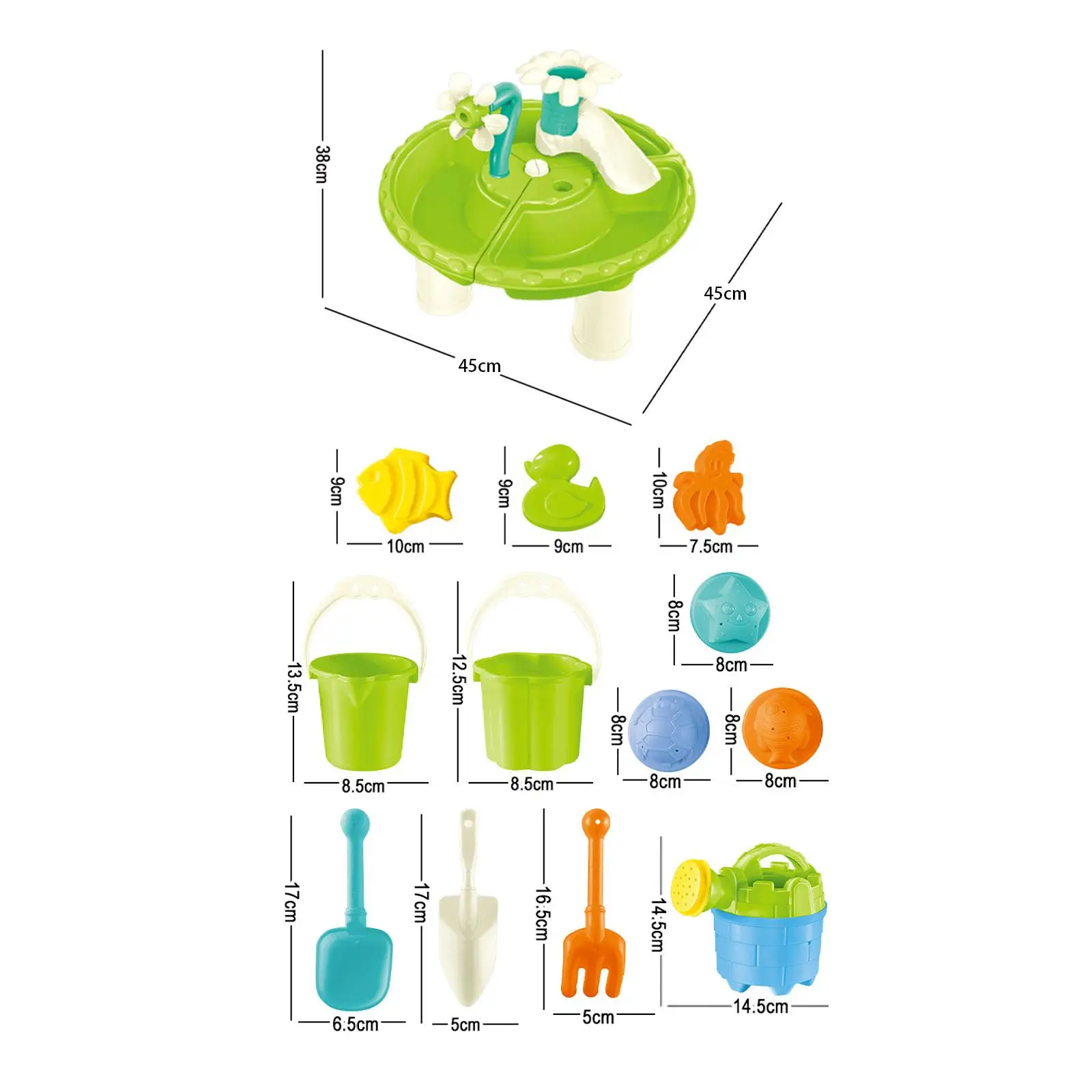 13x watertafel voor kinderen, zandbastafel voor buitenactiviteiten, zintuiglijke speeltafel zand