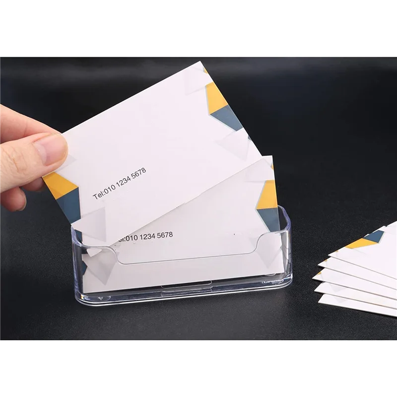 16 حزمة من حامل بطاقات العمل للمكتب، حامل بطاقات العمل الشفاف من الأكريليك، عرض بطاقات العمل، يناسب 30-50 بطاقة