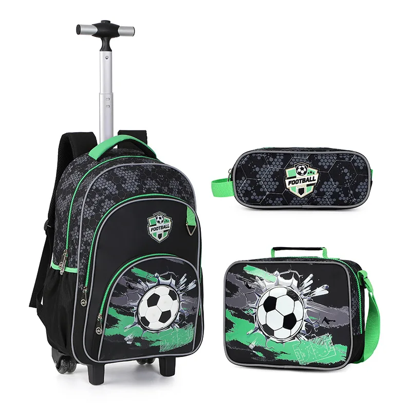 Children School Rolling Backpack Set Wheeled Backpack for Boys Trolley School Bag With Wheels Kids Travel Trolley Luggage