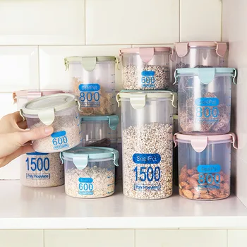 1/4Pcs Sealed Jars Grain Storage Tank Spices Sealed Container With Tick Marks…