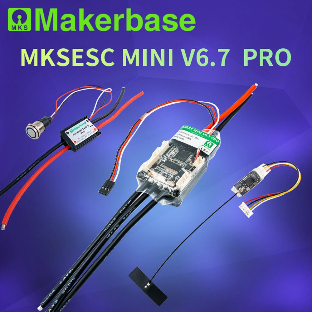 Makerbase VESC MINI V6.7 Pro Benjamin elektronischer Geschwindigkeitsregler für Modellflugzeuge. FOC bürstenloser Motor VESC 6.