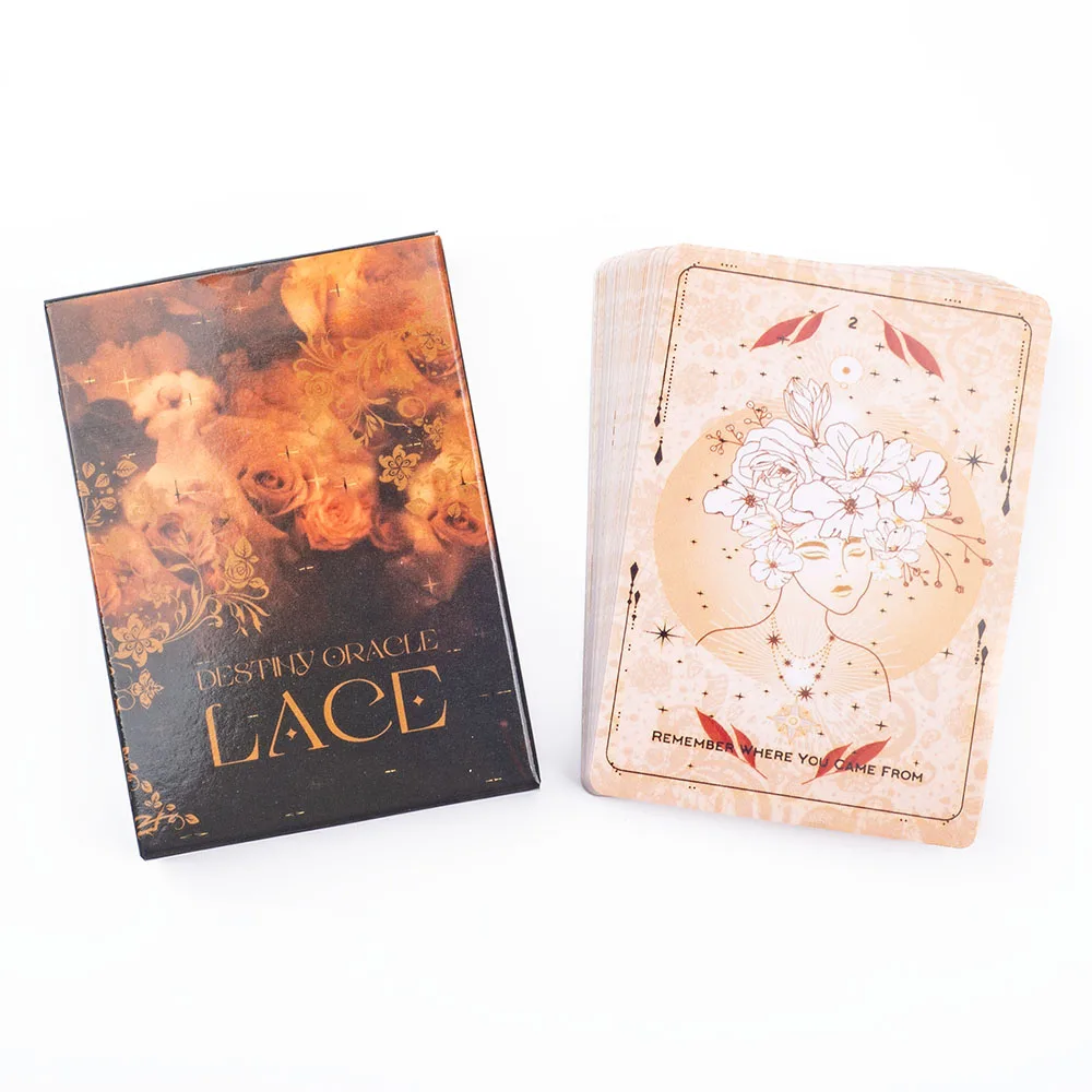 Destiny Oracle Lace Board Game - 53 Pcs Prophecy Deck for Fate Forecasting & Divination Party English Version 10.4x7.4cm