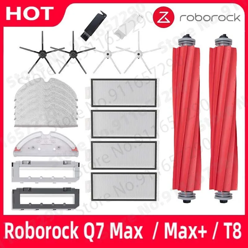 

Roborock Q7 Max+ Q7 Plus T8 Parts Main Brush Side Brush Hepa Filter Mop Rag Cover Replacemen Robot Vacuum Cleaner Accessories