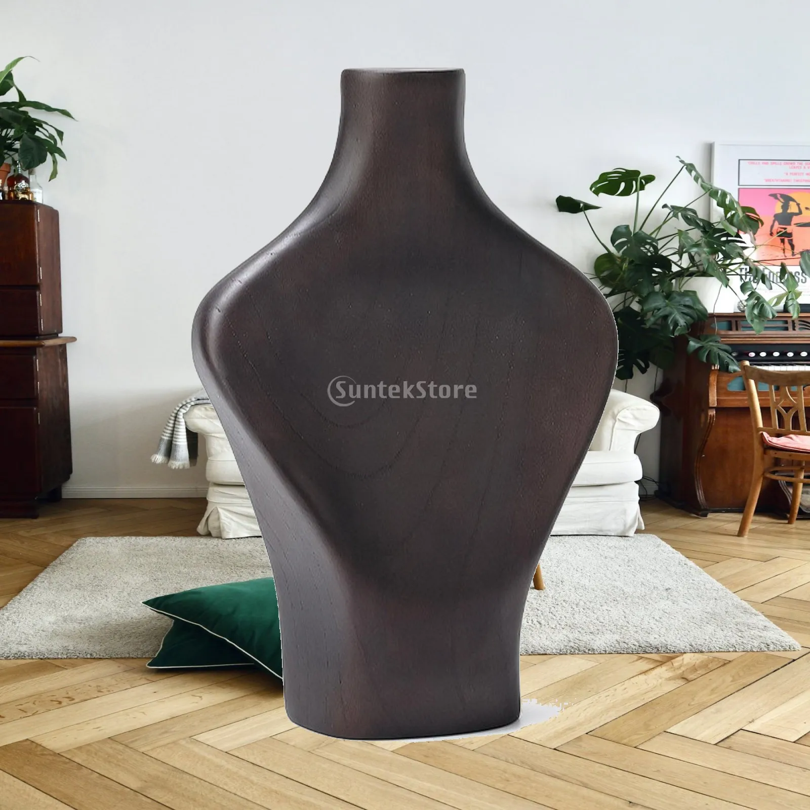 Necklace Display Bust with Wooden Base Stable Wooden Necklace Display Bust Modern Countertop for Boutique Owners