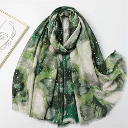 180*90Cm Winter Thick Viscose Scarf Abstract Painting Fringe Cotton Shawls And Wraps Pashmina Stole Bufandas Muslim Sjaal 2024