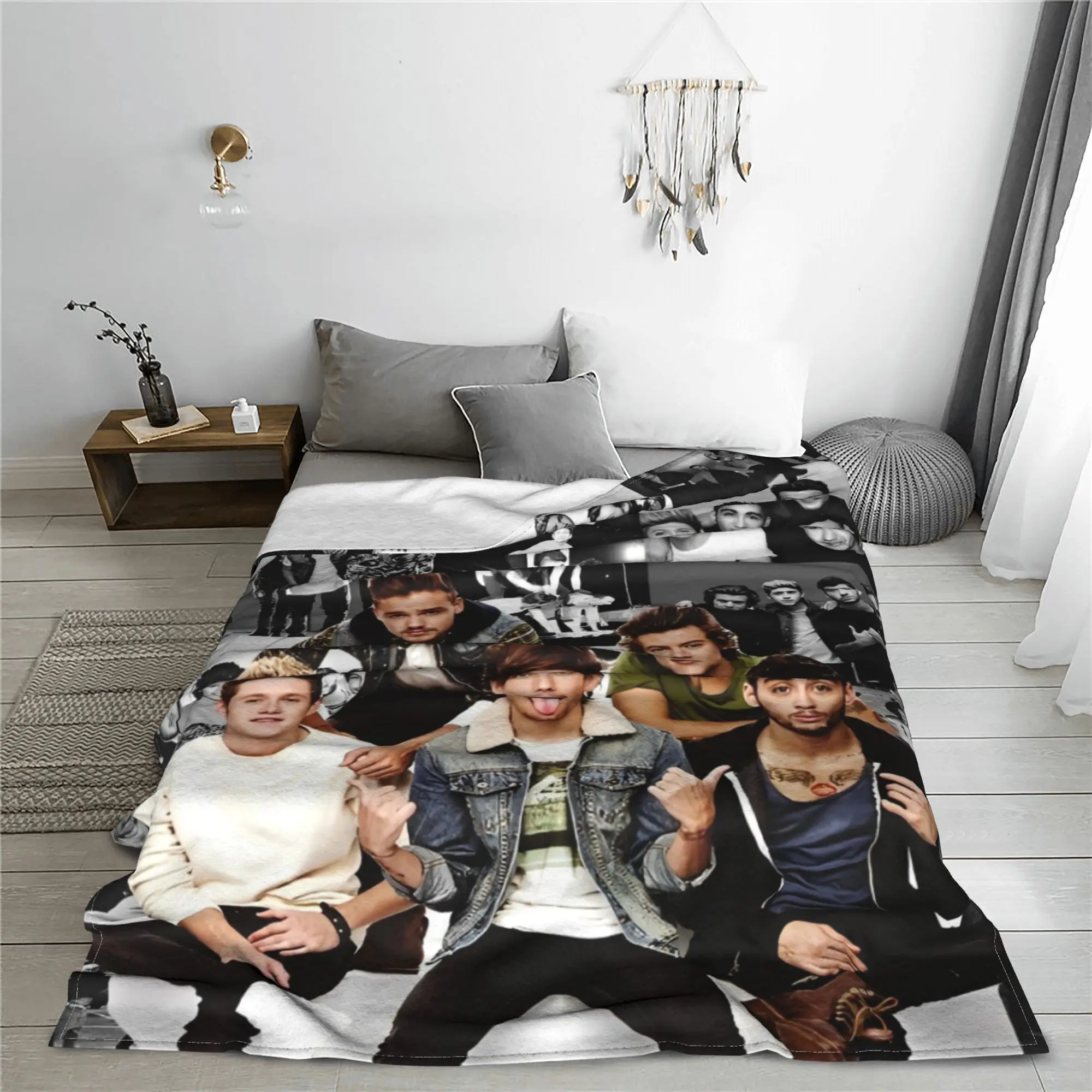 1D Rock One Directions Blanket Coral Fleece Plush Decoration  Multi-function Soft Throw Blankets for Home Couch Plush Thin Quilt