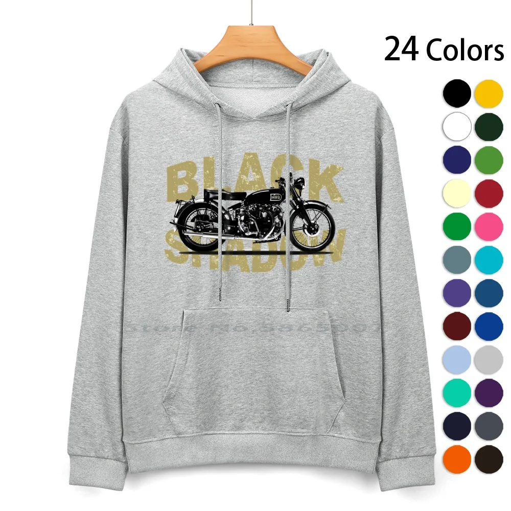 The Black Shadow Motorcycle Pure Cotton Hoodie Sweater 24 Colors Vincent Black Shadow Vintage Motorcycle Classic Motorcycle