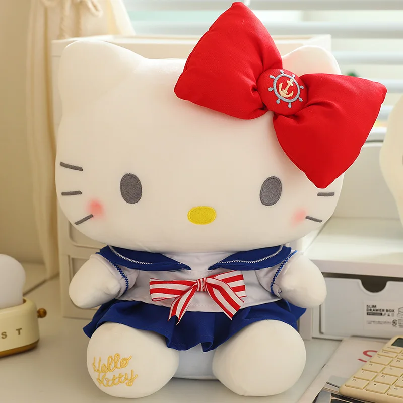 Sanrio Hello Kitty Pluche Poppen Zacht Knuffeldier Plushie Kussen Baby Comfort Speelgoed Cartoon Decor Meisje Kinderen Verjaardag Kerstcadeaus