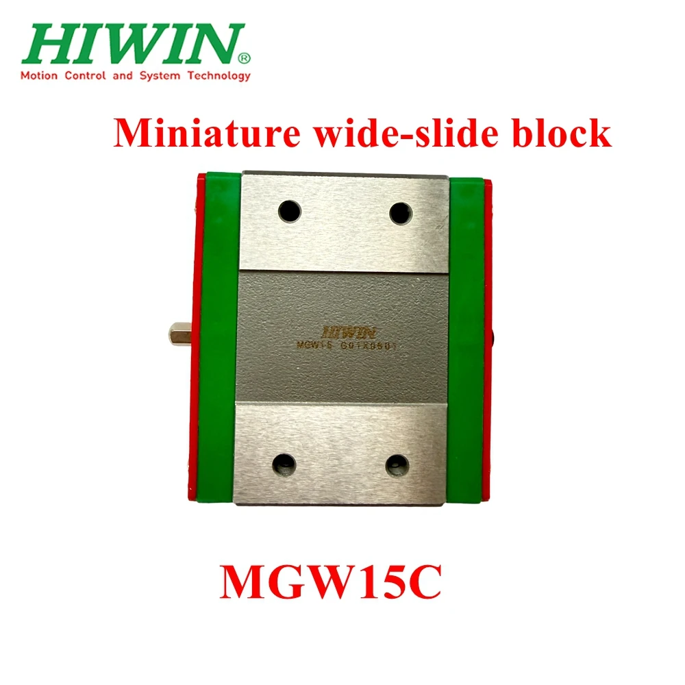 HIWIN Original MGW15C Miniature Wide-Width Linear Guide Rails L=80-580mm 1PC Linear Guide+1PC Block Carriage for 3D Printer CNC