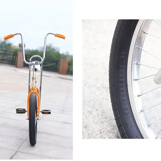 20 inch retro orange elderly electric beach bike utility good