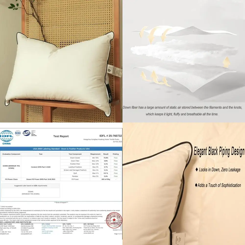 

Queen Size Premium Down Pillows Duo - Soft Cotton Blend Cover and High Fill Power for a Serene Sleep