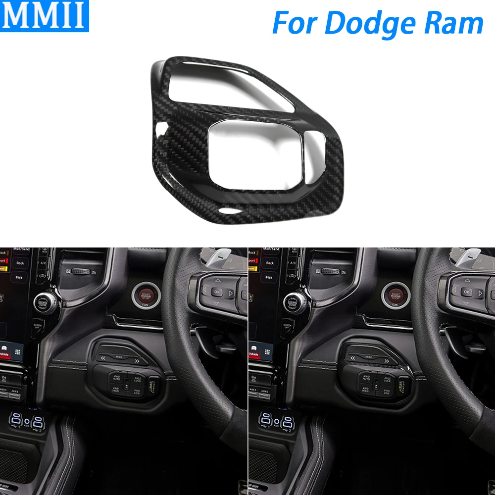 For Dodge Ram 1500 TRX 2019-2024 Real Dry Carbon Fiber Driving Mode Adjustment Panel Cover Trim Car Modification Accessories